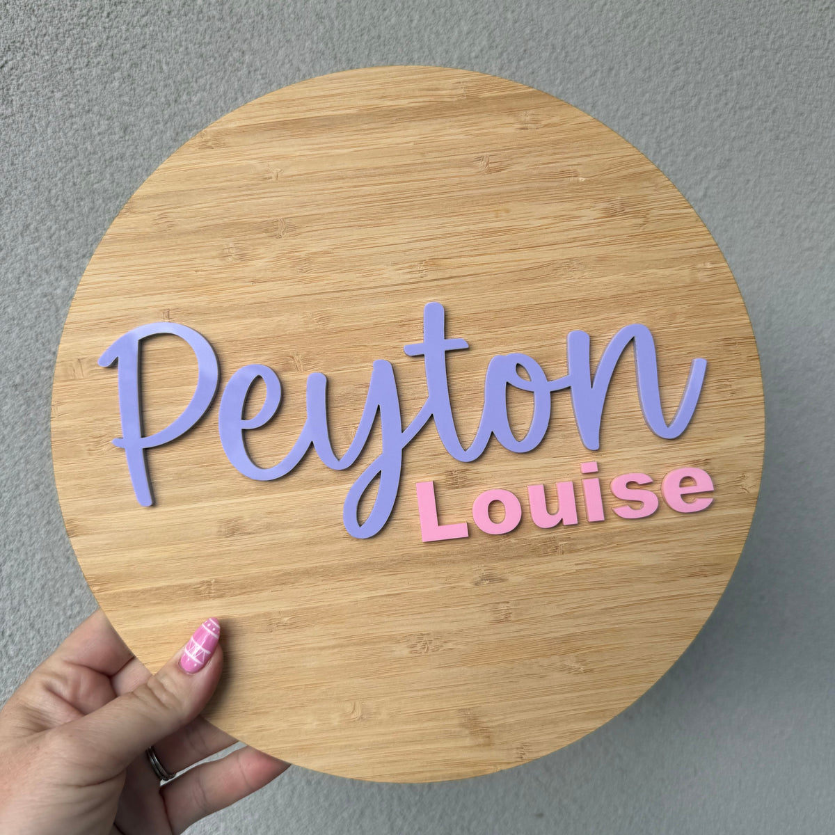 25cm Bamboo Backed Name Plaque