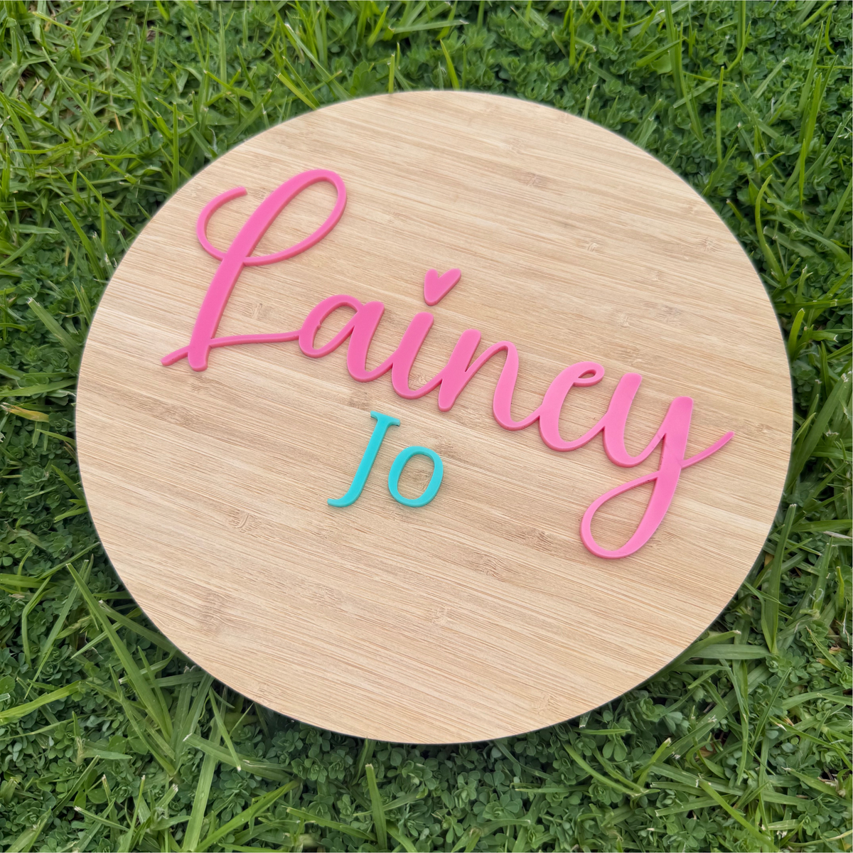 25cm Bamboo Backed Name Plaque